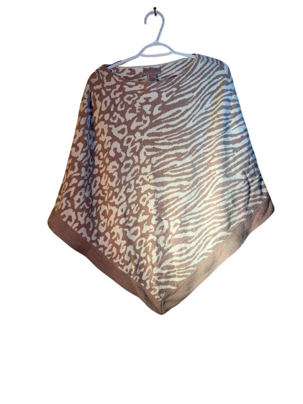 Barefoot Dreams Brown & Cream Animal-Print Poncho